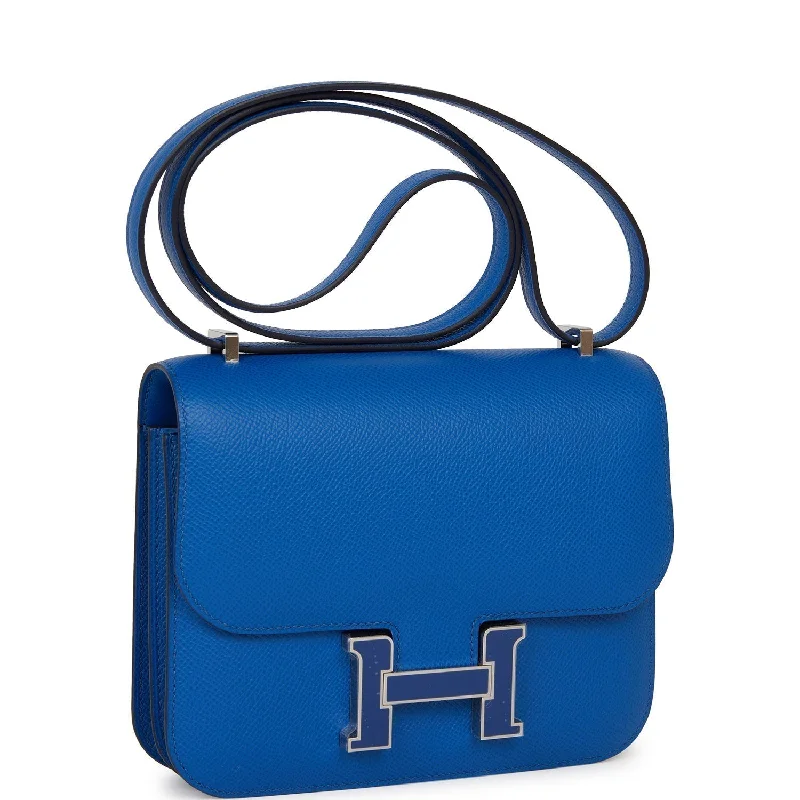 Hermes Constance 18 Bleu France Epsom Palladium Hardware