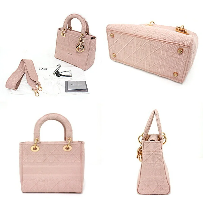 Christian Dior Dior DIOR Lady Dee Light LADY D-LITE Medium Bag M0565JREYM957 2WAY Shoulder Handbag Embroidered Pink