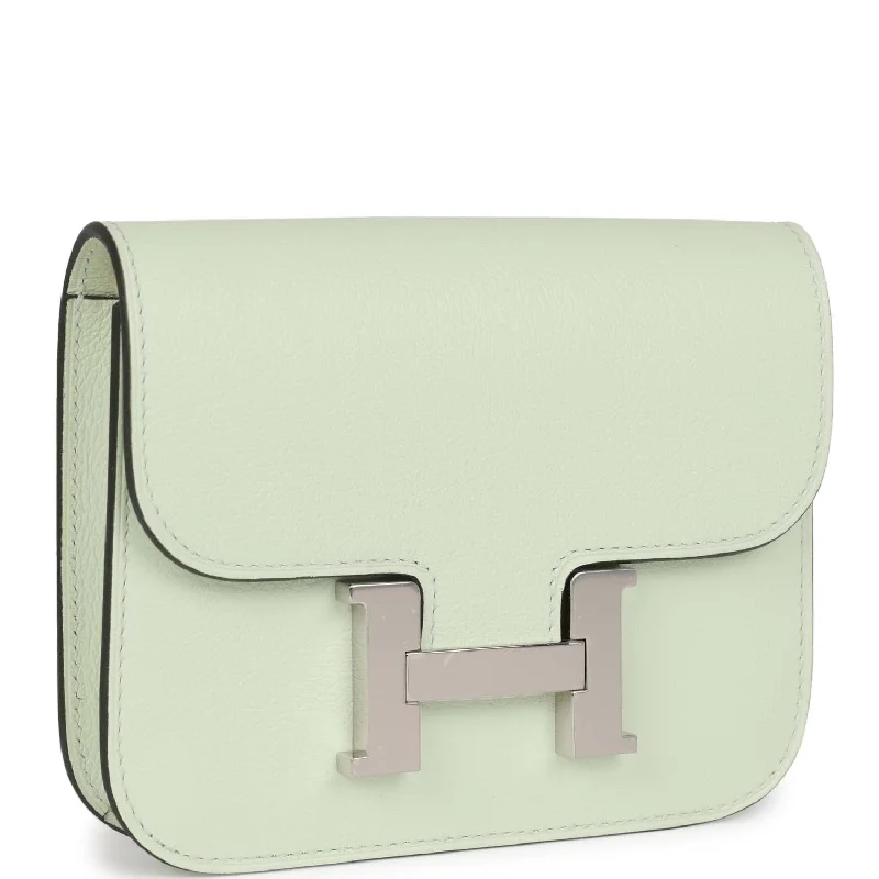 Hermes Constance Slim Wallet Vert Fizz Evercolor Palladium Hardware