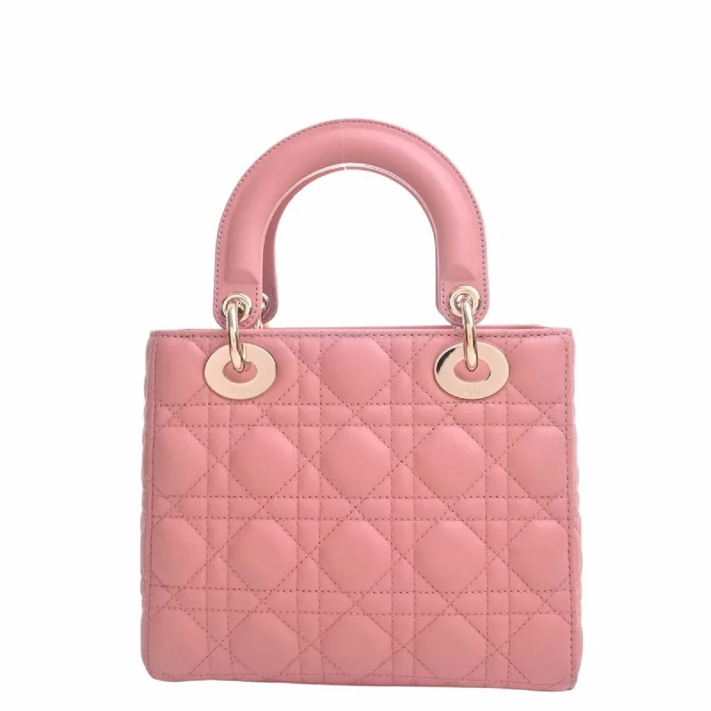 CHRISTIAN DIOR MY ABC DIOR My Lady Cannage Leather Handbag Pink Ladies