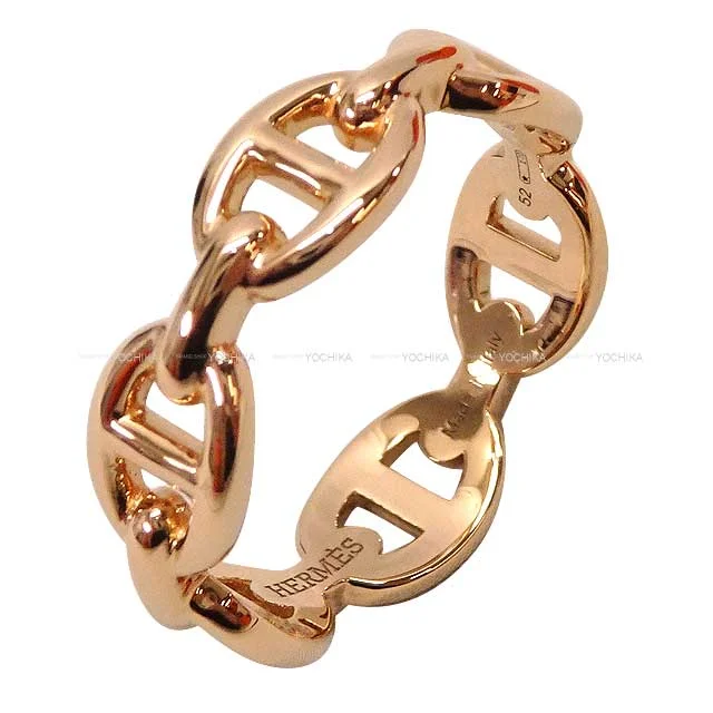 HERMES ring Chaine D'ancre Enchainee PM #52 Rose Gold AU750 52 Rose Gold