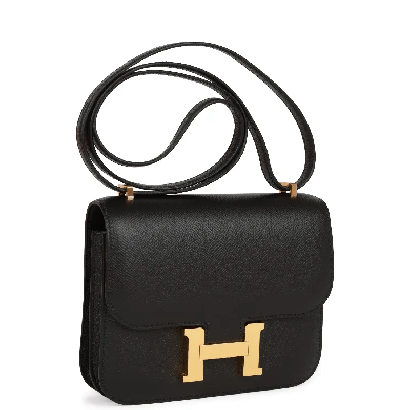 Hermes Constance 18 Black Epsom Gold Hardware