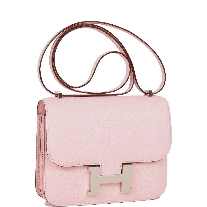 Hermes Constance 18 Rose Sakura Chevre Palladium Hardware