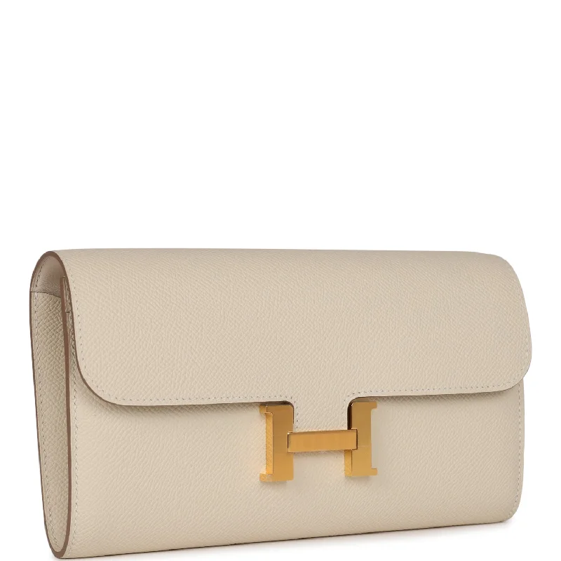 Hermes Constance To Go Wallet Craie Epsom Gold Hardware