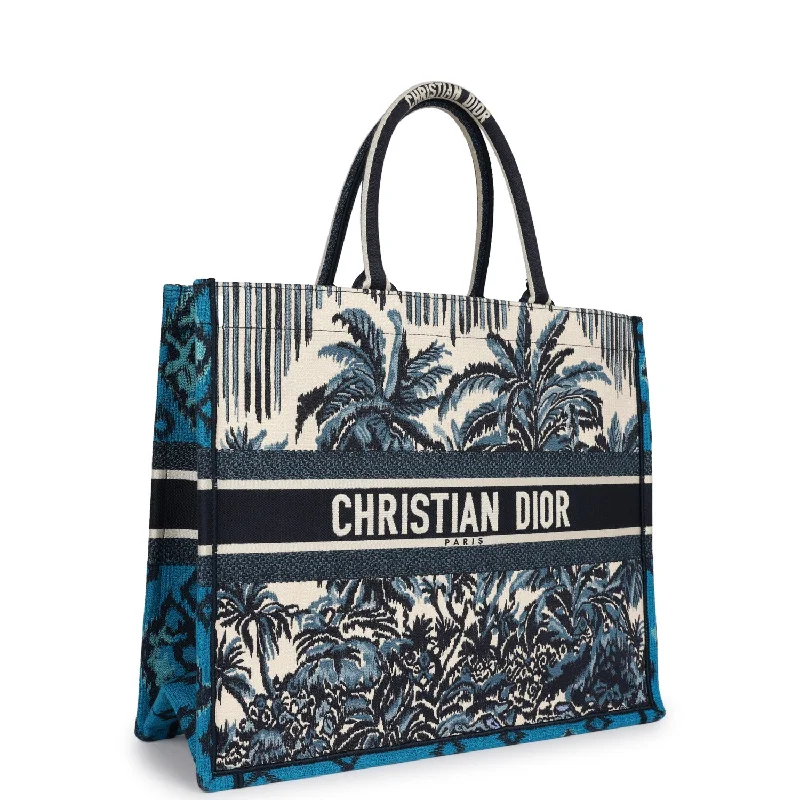 Christian Dior Blue Canvas Large Book Tote