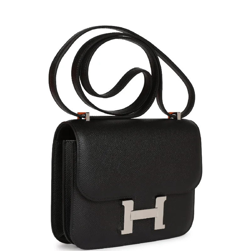 Hermes Constance 1-18 Black Epsom Palladium Hardware