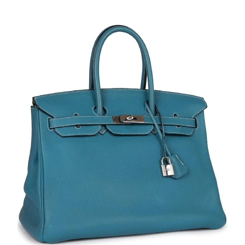 Hermes Birkin 35 Bleu Jean Togo Palladium Hardware