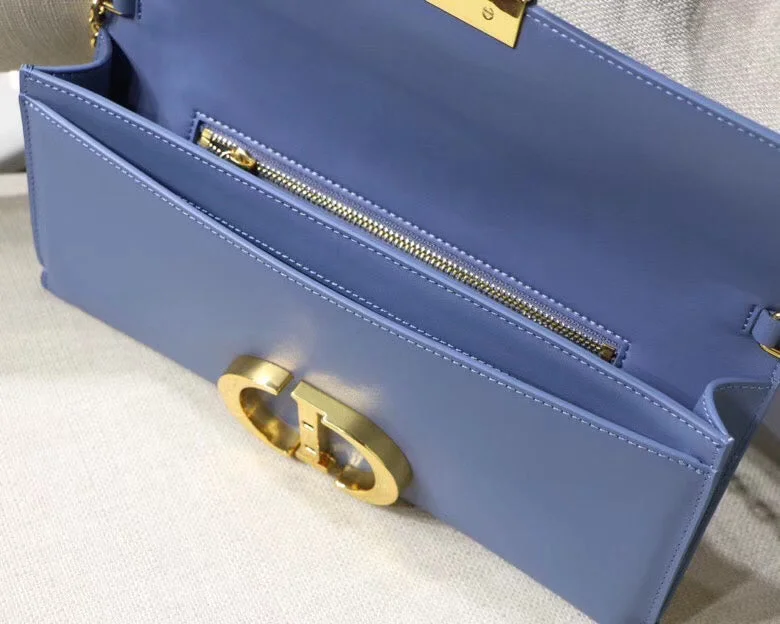 Dior 30 Montaigne Clutch Bag In Denim Blue Calfskin