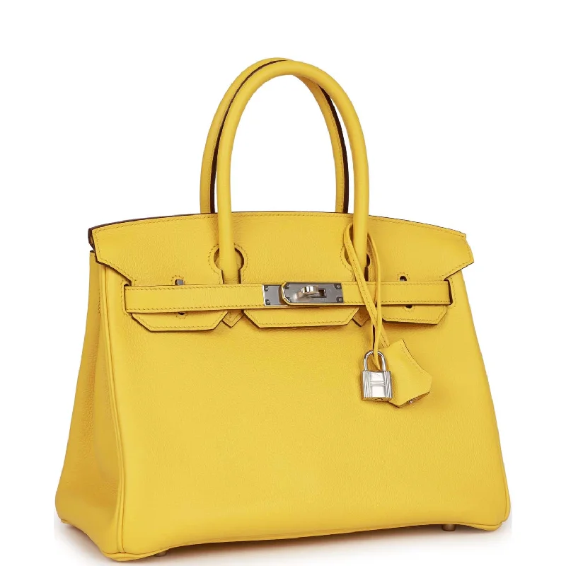 Hermes Birkin 30 Jaune de Naples Taurillon Novillo Palladium Hardware