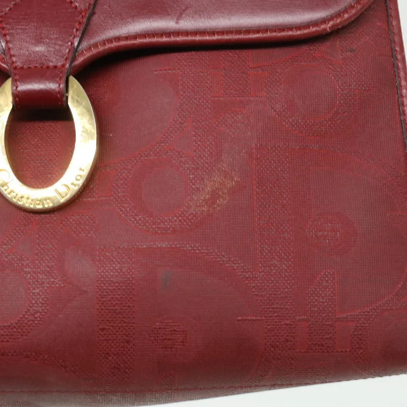 CHRISTIAN DIOR Trotter Canvas Hand Bag Red  rd3836