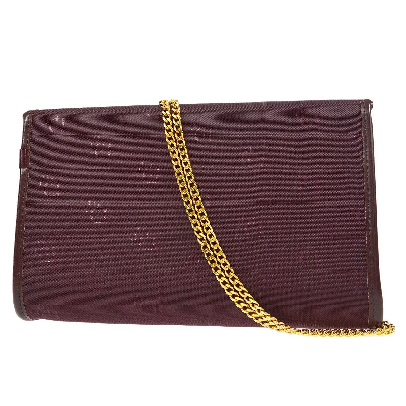 Christian Dior Double Chain Shoulder Bag Bordeaux 76300