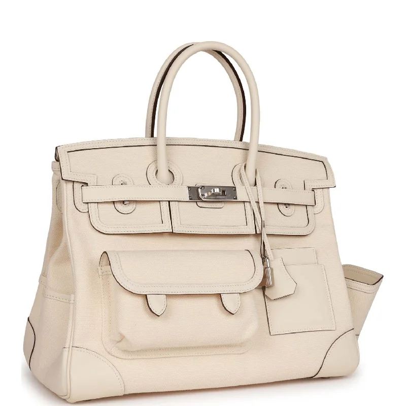 Hermes Birkin Cargo 35 Nata Toile and Swift Palladium Hardware