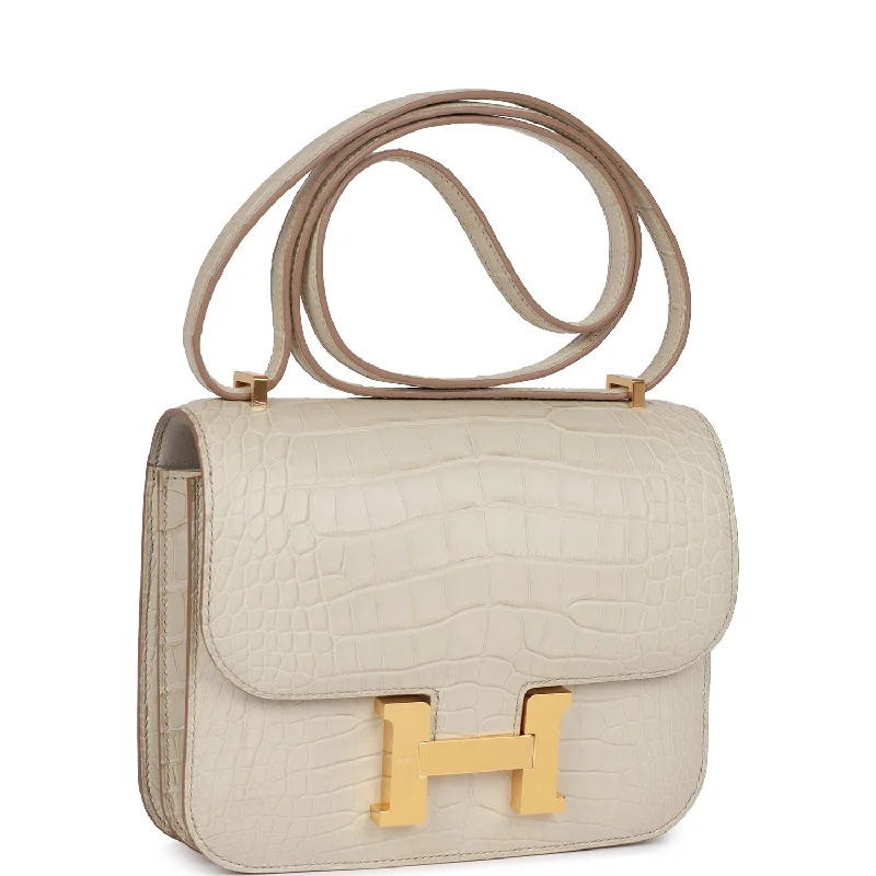 Hermes Constance 18 Beton Matte Alligator Gold Hardware