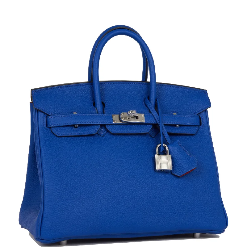 Hermes Birkin 25 Bleu Royal Verso Togo Palladium Hardware