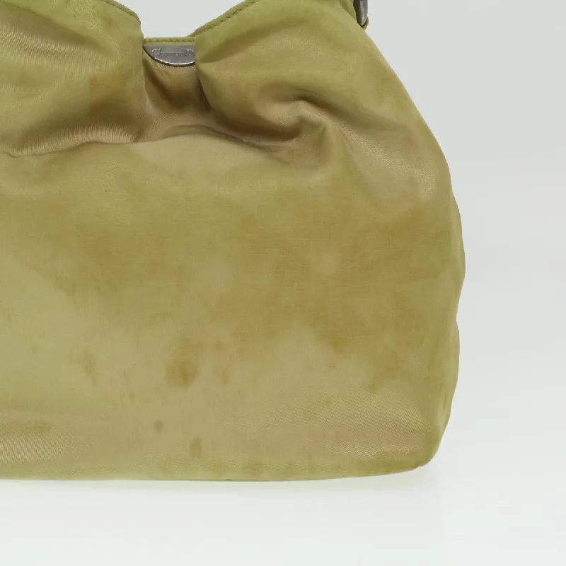 CHRISTIAN DIOR Maris Pearl Hand Bag Nylon Khaki  37035