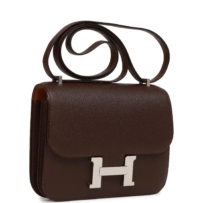 Hermes Constance 18 Havane Verso Chevre Palladium Hardware