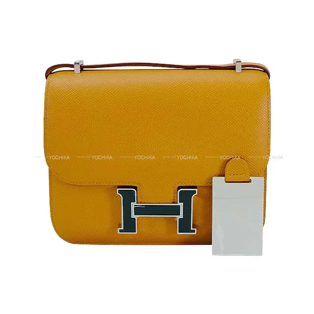 HERMES Shoulder bag Constance 3 18 Miroir Sesami/Noir (Black) Veau Epsom/Lacquer Silver HW Stamp