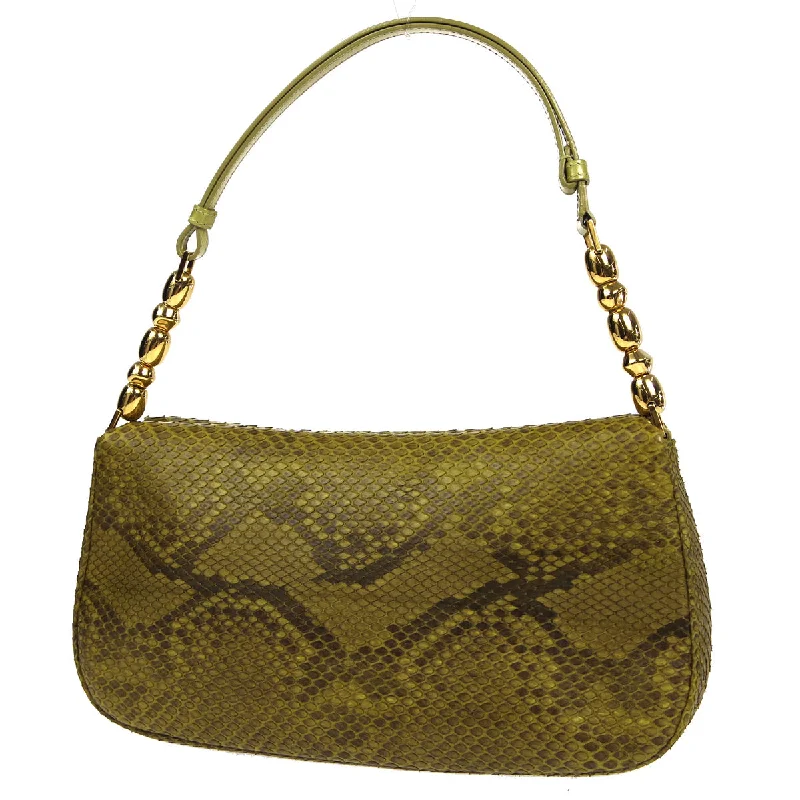 Christian Dior * 2000 Maris Pearl Shoulder Bag Green Python 66485