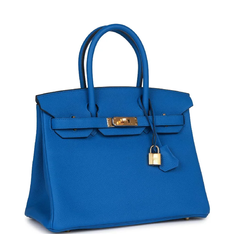 Hermes Birkin 30 Bleu Zellige Togo Gold Hardware