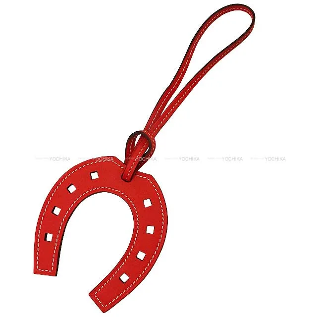 HERMES bag charm Paddock Rouge Tomate Veau Swift