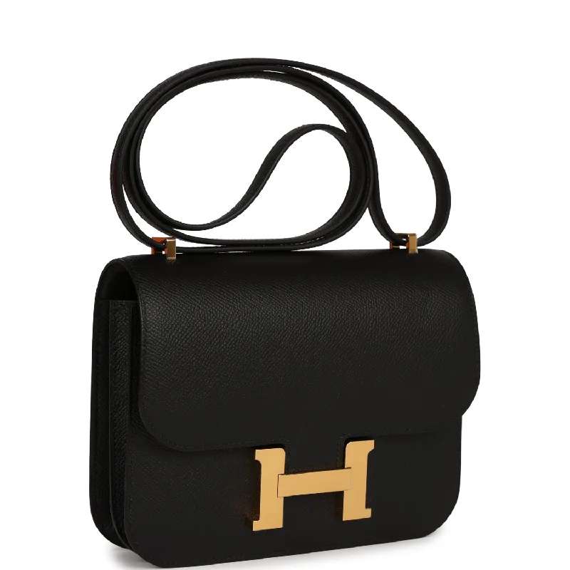 Hermes Constance 18 Black Epsom Gold Hardware