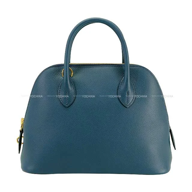 HERMES Shoulder bag Bolide1923 25 Verso Bleu de Prusse/Vert Fizz Evercolor/Veau Swift Gold HW Stamp