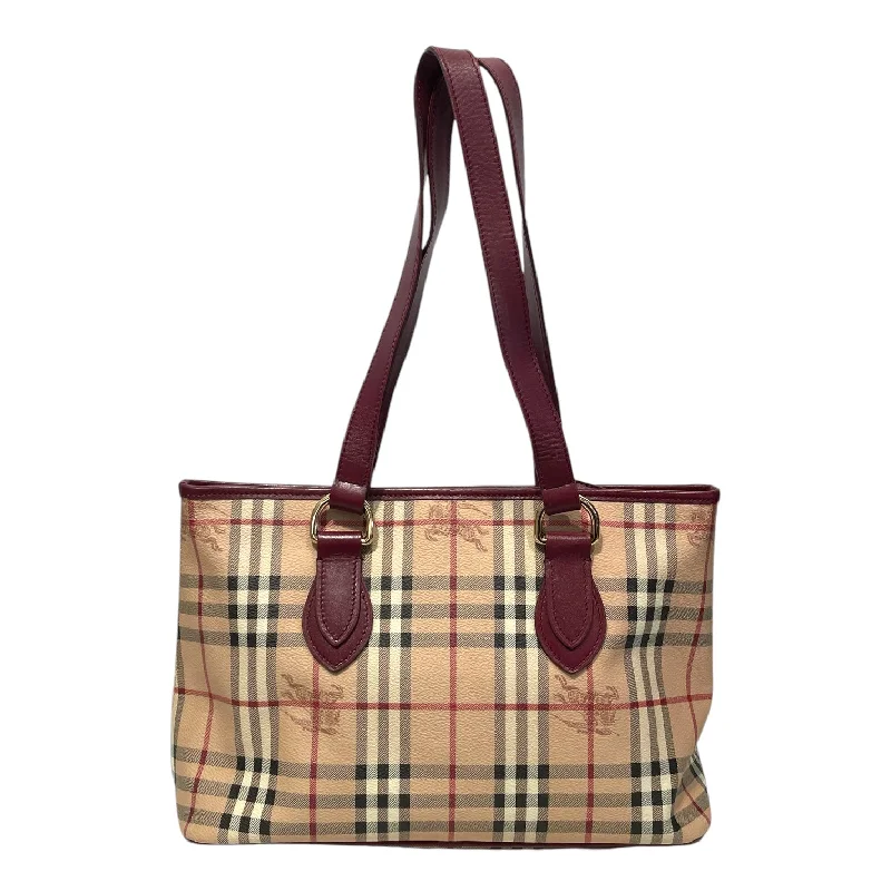 BURBERRY/Tote Bag/Plaid/Leather/BRD/PLAID TOTE RED TRIM