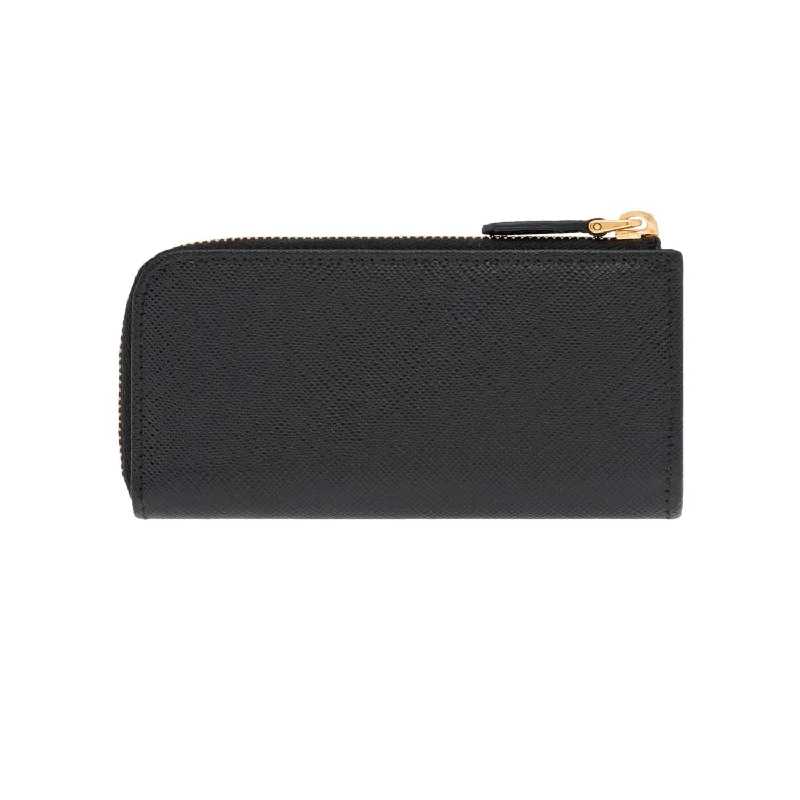 Prada Black Saffiano Leather Key Holder Pouch Wallet 1PP026