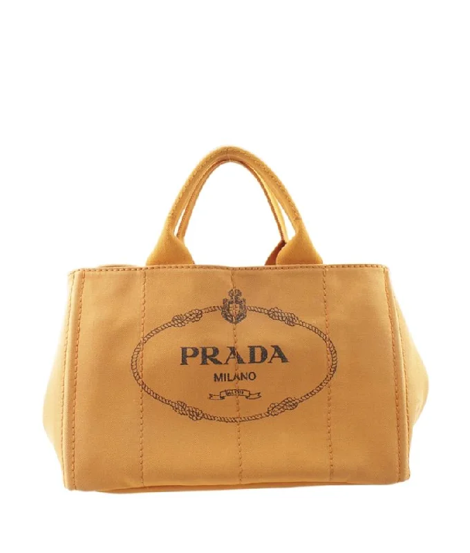 Prada B1877g Jacquard Orange Canvas Tote