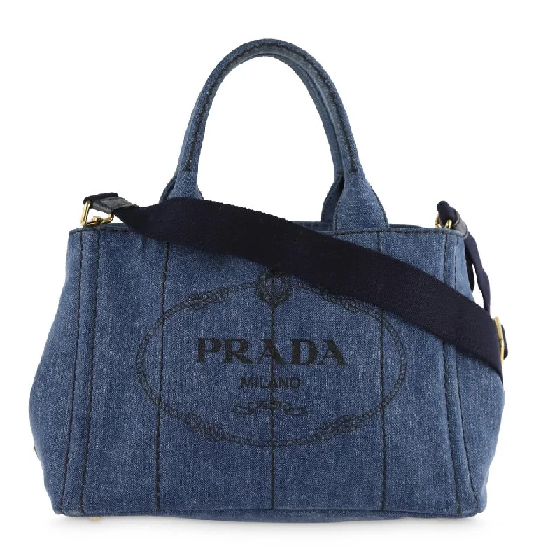 Prada Canapa Blue Denim Tote