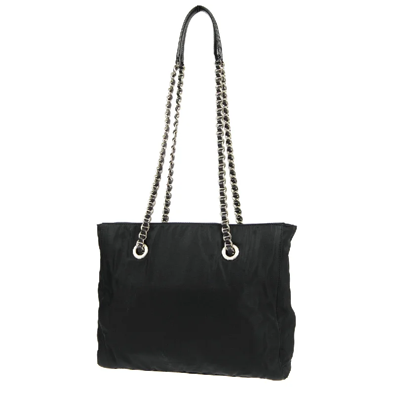 PRADA * Chain Shoulder Tote Bag Black