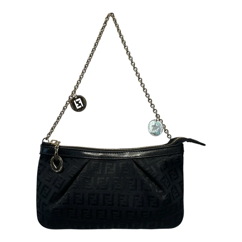 FENDI/Hand Bag/Monogram/Cotton/BLK/POCHETTE