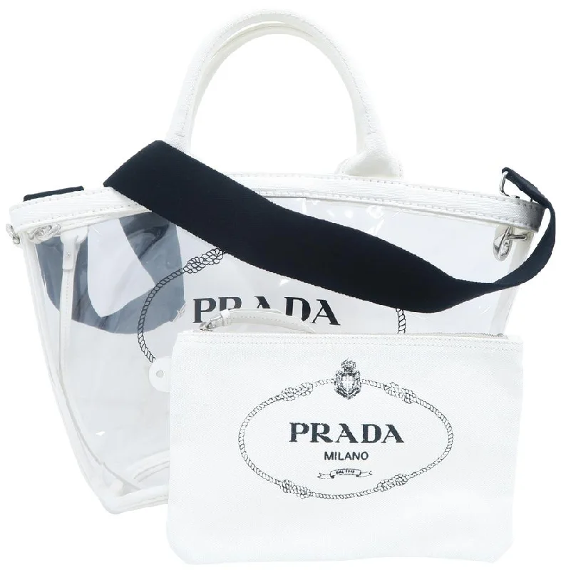 Prada 2018 Logo White Pvc Tote