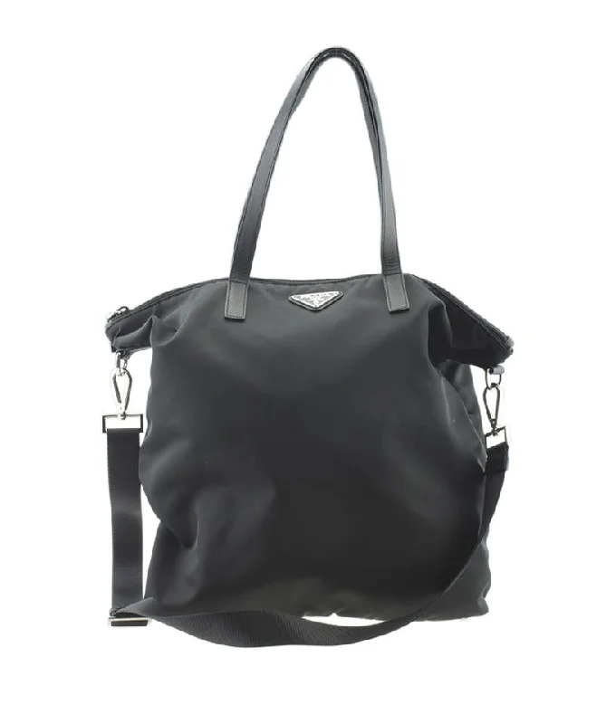 Prada B None 2-way Black Nylon Tote