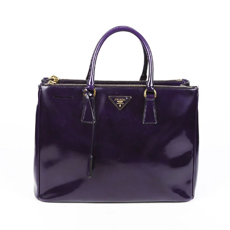 Prada Bag Spazzolato Galleria Purple Patent Leather Tote