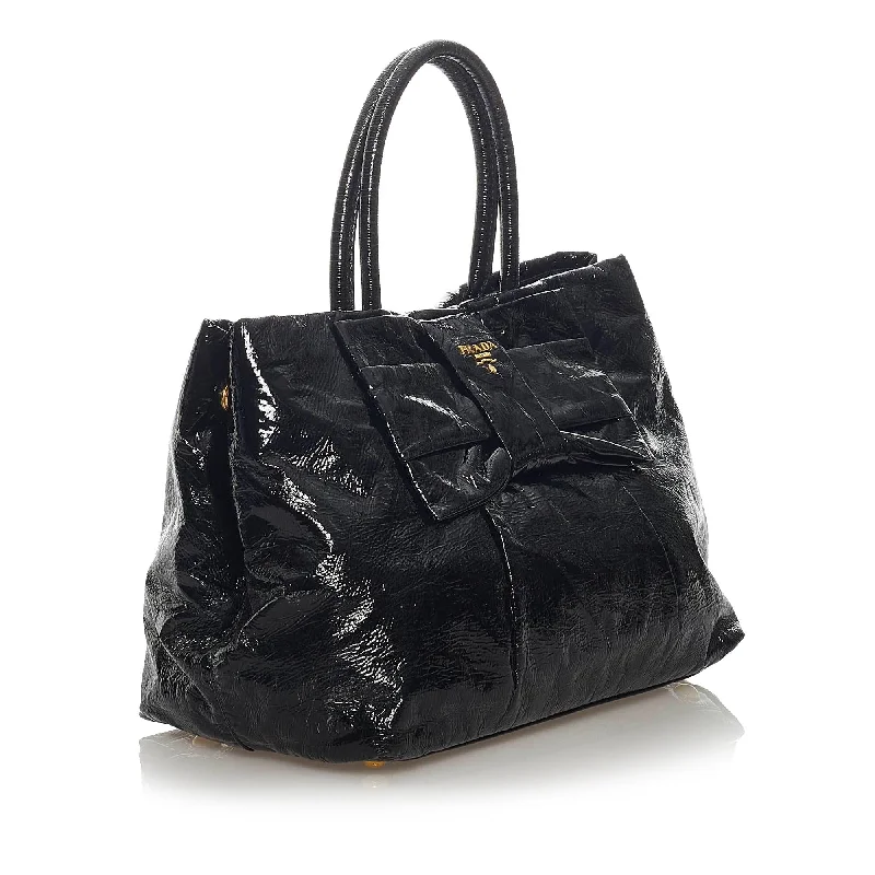 Prada Bow Patent Leather Handbag (SHG-29239)